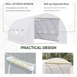 Outsunny 6 X 3 X 2 M Polytunnel Greenhouse Zippered Door And 8 Windows -HOMCO Garden Shop outsunny 6 x 3 x 2 m polytunnel greenhouse zippered door and 8 windows5056602925413 06c MP