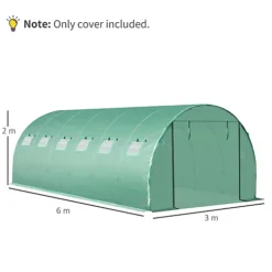 Outsunny 6 X 3 X 2m Greenhouse Replacement Cover ONLY For Tunnel Greenhouse -HOMCO Garden Shop outsunny 6 x 3 x 2m greenhouse replacement cover only for tunnel greenhouse5056399117770 03c MP