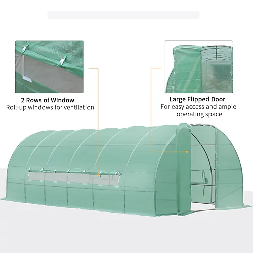 Outsunny 6 X 3M Reinforced Walk-in Polytunnel Garden Greenhouse Steel Frame 6 Outsunny 6 X 3M Reinforced Walk-in Polytunnel Garden Greenhouse Steel Frame - Image 4
