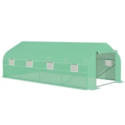 Outsunny 6 X 3M Walk In Polytunnel Greenhouse Large Outdoor Grow House W/ Door -HOMCO Garden Shop outsunny 6 x 3m walk in polytunnel greenhouse large outdoor grow house w door5055974862043 02c MP