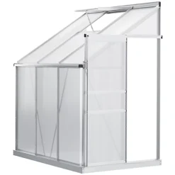 Outsunny 6 X 4ft Lean To Polycarbonate Greenhouse For Outdoor W/ Sliding Door -HOMCO Garden Shop outsunny 6 x 4ft lean to polycarbonate greenhouse for outdoor w sliding door5056534552121 02c MP