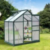 Outsunny 6x4ft Walk-In Polycarbonate Greenhouse Plant Grow Galvanized Aluminium -HOMCO Garden Shop outsunny 6x4ft walk in polycarbonate greenhouse plant grow galvanized aluminium5056399104381 01c MP