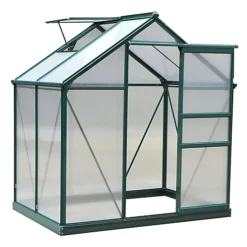 Outsunny 6x4ft Walk-In Polycarbonate Greenhouse Plant Grow Galvanized Aluminium -HOMCO Garden Shop outsunny 6x4ft walk in polycarbonate greenhouse plant grow galvanized aluminium5056399104381 02c MP