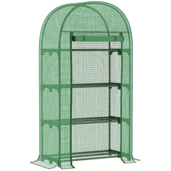 Outsunny 80 X 49 X 160cm Mini Greenhouse Portable Green House With Storage Shelf -HOMCO Garden Shop outsunny 80 x 49 x 160cm mini greenhouse portable green house with storage shelf5056534553562 02c MP