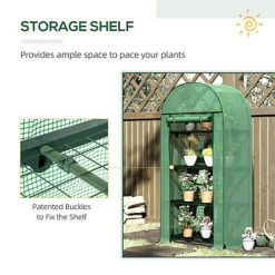 Outsunny 80 X 49 X 160cm Mini Greenhouse Portable Green House With Storage Shelf -HOMCO Garden Shop outsunny 80 x 49 x 160cm mini greenhouse portable green house with storage shelf5056534553562 06c MP