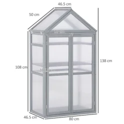 Outsunny 80x47x138cm Wood Cold Frame Greenhouse For Plants PC Board Grey 8 Outsunny 80x47x138cm Wood Cold Frame Greenhouse For Plants PC Board Grey -HOMCO Garden Shop outsunny 80x47x138cm wood cold frame greenhouse for plants pc board grey5056399128035 03c MP