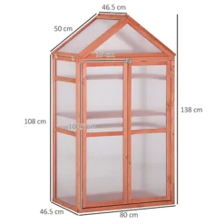 Outsunny 80x47x138cm Wood Cold Frame Greenhouse For Plants PC Board Orange -HOMCO Garden Shop outsunny 80x47x138cm wood cold frame greenhouse for plants pc board orange5056399128028 03c MP
