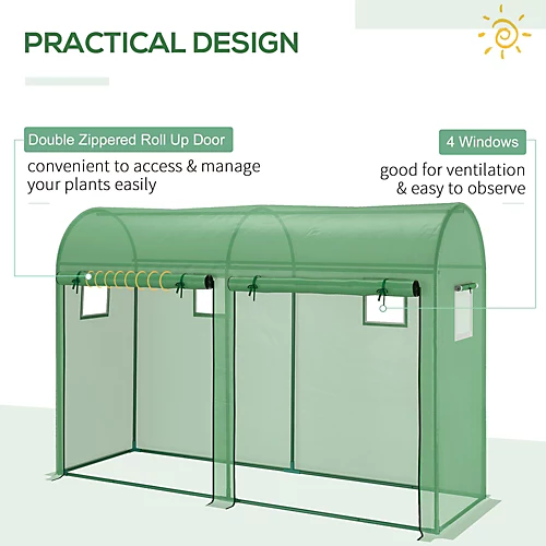 Outsunny Garden Plant Tomato Growth Greenhouse W/ 2 Doors 4 Windows 3 X 1 X 2m 6 Outsunny Garden Plant Tomato Growth Greenhouse W/ 2 Doors 4 Windows 3 X 1 X 2m - Image 4