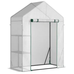 Outsunny Greenhouse For Outdoor, Portable Gardening Plant Grow House With Shelf 143L X 73W -HOMCO Garden Shop outsunny greenhouse for outdoor portable gardening plant grow house with shelf 143l x 73w5056534559809 02c MP