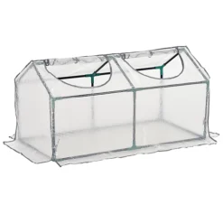 Outsunny Greenhouse Plants Foil Tomato Vegetable House W/ 2 Windows White -HOMCO Garden Shop outsunny greenhouse plants foil tomato vegetable house w 2 windows white5056534503895 02c MP