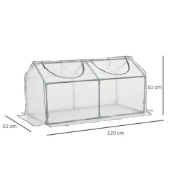 Outsunny Greenhouse Plants Foil Tomato Vegetable House W/ 2 Windows White -HOMCO Garden Shop outsunny greenhouse plants foil tomato vegetable house w 2 windows white5056534503895 03c MP