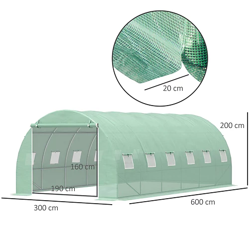 Outsunny Greenhouse Polytunnel Walk-in Flower Plant Steel 6 X 3 M Outdoor 5 Outsunny Greenhouse Polytunnel Walk-in Flower Plant Steel 6 X 3 M Outdoor - Image 3