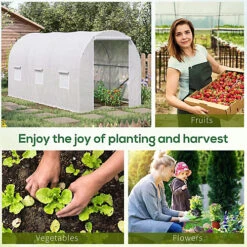 Outsunny Large Walk-in Greenhouse Poly Tunnel Galvanised Garden Plants Grow Tent -HOMCO Garden Shop outsunny large walk in greenhouse poly tunnel galvanised garden plants grow tent5055974840317 06c MP