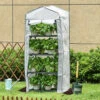 Outsunny Mini Greenhouse 4-Tier Portable Plant House Shed PE Cover, White -HOMCO Garden Shop outsunny mini greenhouse 4 tier portable plant house shed pe cover white5056534504304 01c MP