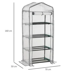 Outsunny Mini Greenhouse 4-Tier Portable Plant House Shed PE Cover, White -HOMCO Garden Shop outsunny mini greenhouse 4 tier portable plant house shed pe cover white5056534504304 03c MP
