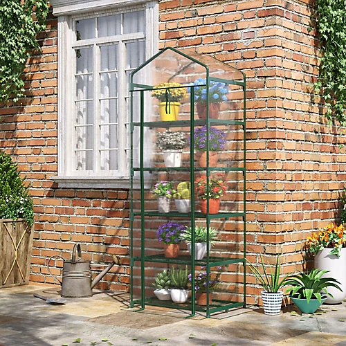 Outsunny Mini Greenhouse Outdoor Flower Stand PVC Cover Portable 69 X 49 X 193cm 3 Outsunny Mini Greenhouse Outdoor Flower Stand PVC Cover Portable 69 X 49 X 193cm