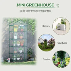 Outsunny Mini Greenhouse Outdoor Flower Stand PVC Cover Portable 69 X 49 X 193cm 9 Outsunny Mini Greenhouse Outdoor Flower Stand PVC Cover Portable 69 X 49 X 193cm -HOMCO Garden Shop outsunny mini greenhouse outdoor flower stand pvc cover portable 69 x 49 x 193cm5056534540586 06c MP