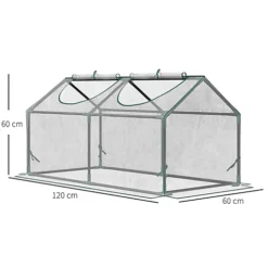 Outsunny Mini Greenhouse Portable Flower Planter Tomato Vegetable House For Garden Backyard With Zipper 120 X 60 X 60 Cm, Clear -HOMCO Garden Shop outsunny mini greenhouse portable flower planter tomato vegetable house for garden backyard with zipper 120 x 60 x 60 cm clear5056602949372 03c MP