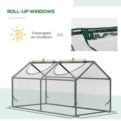 Outsunny Mini Greenhouse Portable Flower Planter Tomato Vegetable House For Garden Backyard With Zipper 120 X 60 X 60 Cm, Clear -HOMCO Garden Shop outsunny mini greenhouse portable flower planter tomato vegetable house for garden backyard with zipper 120 x 60 x 60 cm clear5056602949372 06c MP