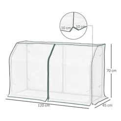Outsunny Mini Greenhouse Portable Garden Growhouse With Zipper Design, White -HOMCO Garden Shop outsunny mini greenhouse portable garden growhouse with zipper design white5056534556747 03c MP
