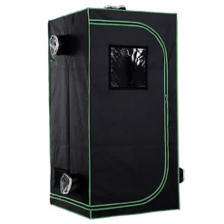 Outsunny Mylar Hydroponic Grow Tent With Floor Tray For Indoor Plant Black, Green -HOMCO Garden Shop outsunny mylar hydroponic grow tent with floor tray for indoor plant black green5056029842133 02c MP