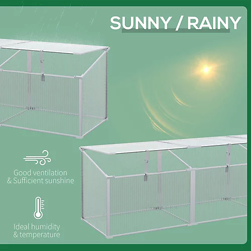 Outsunny Outdoor Greenhouse Polycarbonate Grow House Flower Vegetable Plants Raised Bed Garden Aluminium Cold 6 Outsunny Outdoor Greenhouse Polycarbonate Grow House Flower Vegetable Plants Raised Bed Garden Aluminium Cold - Image 4