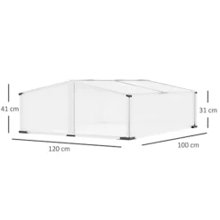 Outsunny Polycarbonate Greenhouse Aluminium Cold Frame Grow House, Silver -HOMCO Garden Shop outsunny polycarbonate greenhouse aluminium cold frame grow house silver5056534550172 03c MP