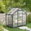 Outsunny Polycarbonate Greenhouse Large Walk-In Green House Garden Plants Grow Galvanized Base Aluminium, 6 X 4ft -HOMCO Garden Shop outsunny polycarbonate greenhouse large walk in green house garden plants grow galvanized base aluminium 6 x 4ft5056602927691 01c MP