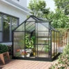 Outsunny Polycarbonate Greenhouse Large Walk-In Green House Garden Plants Grow Galvanized Base Aluminium, 6 X 8ft -HOMCO Garden Shop outsunny polycarbonate greenhouse large walk in green house garden plants grow galvanized base aluminium 6 x 8ft5056602927738 01c MP
