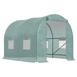 Outsunny Polytunnel Greenhouse Outdoor Grow House Roll Up Door Windows 2.5x2x2m -HOMCO Garden Shop outsunny polytunnel greenhouse outdoor grow house roll up door windows 2 5x2x2m5055974862128 02c MP