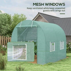 Outsunny Polytunnel Greenhouse Outdoor Grow House Roll Up Door Windows 2.5x2x2m -HOMCO Garden Shop outsunny polytunnel greenhouse outdoor grow house roll up door windows 2 5x2x2m5055974862128 06c MP