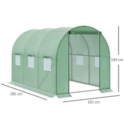 Outsunny Polytunnel Walk-in Garden Greenhouse With Zip Door And Windows 3 X 2M -HOMCO Garden Shop outsunny polytunnel walk in garden greenhouse with zip door and windows 3 x 2m5055974862210 03c MP