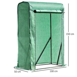Outsunny Portable Greenhouse PVC Cover Metal Frame W/ Zipper 100 X 50 X 150CM -HOMCO Garden Shop outsunny portable greenhouse pvc cover metal frame w zipper 100 x 50 x 150cm5056029875704 03c MP