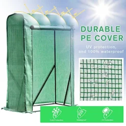 Outsunny Portable Greenhouse PVC Cover Metal Frame W/ Zipper 100 X 50 X 150CM -HOMCO Garden Shop outsunny portable greenhouse pvc cover metal frame w zipper 100 x 50 x 150cm5056029875704 06c MP