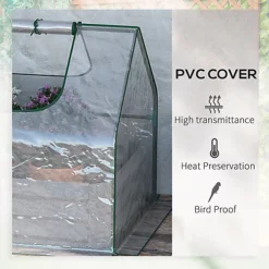 Outsunny Raised Garden Bed Planter Box With Greenhouse, Large Window, Clear -HOMCO Garden Shop outsunny raised garden bed planter box with greenhouse large window clear5056602925291 06c MP