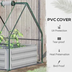 Outsunny Raised Garden Bed Planter Box With Greenhouse, Large Window -HOMCO Garden Shop outsunny raised garden bed planter box with greenhouse large window5056534549954 06c MP