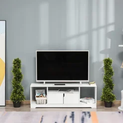 Outsunny Set Of 2 90cm/3FT Artificial Spiral Topiary Trees W/ Pot Fake Plant