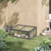 Outsunny Square Wooden Outdoor Greenhouse For Plants PC Board 100 X 65 X 40cm Grey -HOMCO Garden Shop outsunny square wooden outdoor greenhouse for plants pc board 100 x 65 x 40cm grey5056534509514 01c MP