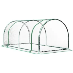 Outsunny Tunnel Greenhouse Grow House Steel Frame PE Transparent 200x100x80 Cm -HOMCO Garden Shop outsunny tunnel greenhouse grow house steel frame pe transparent 200x100x80 cm5056534539504 02c MP