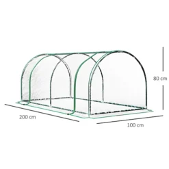 Outsunny Tunnel Greenhouse Grow House Steel Frame PE Transparent 200x100x80 Cm -HOMCO Garden Shop outsunny tunnel greenhouse grow house steel frame pe transparent 200x100x80 cm5056534539504 03c MP