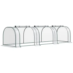 Outsunny Tunnel Greenhouse Steel Frame For Garden Backyard With Zipper Doors 350Lx100W Cm -HOMCO Garden Shop outsunny tunnel greenhouse steel frame for garden backyard with zipper doors 350lx100w cm5056029823873 02c MP
