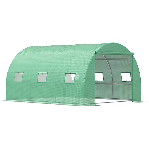 Outsunny Tunnel Greenhouse W/ PE Cover, Outdoor Plant House W/ Door & Window 4 Outsunny Tunnel Greenhouse W/ PE Cover, Outdoor Plant House W/ Door & Window - Image 2