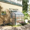 Outsunny Walk-In Garden Greenhouse Aluminum Frame Polycarbonate 6 X 4ft -HOMCO Garden Shop outsunny walk in garden greenhouse aluminum frame polycarbonate 6 x 4ft5056534545727 01c MP