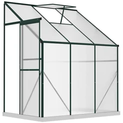 Outsunny Walk-In Garden Greenhouse Aluminum Frame Polycarbonate 6 X 4ft -HOMCO Garden Shop outsunny walk in garden greenhouse aluminum frame polycarbonate 6 x 4ft5056534545727 02c MP