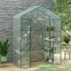 Outsunny Walk In Greenhouse Garden Clear PVC Frame Shelves Reinforced Plant Grow Deep Green Frame 2 Outsunny Walk In Greenhouse Garden Clear PVC Frame Shelves Reinforced Plant Grow Deep Green Frame -HOMCO Garden Shop outsunny walk in greenhouse garden clear pvc frame shelves reinforced plant grow deep green frame5055974823426 01c MP