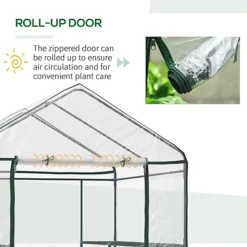 Outsunny Walk In Greenhouse Garden Clear PVC Frame Shelves Reinforced Plant Grow -HOMCO Garden Shop outsunny walk in greenhouse garden clear pvc frame shelves reinforced plant grow5055974823952 06c MP