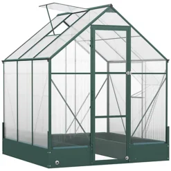 Outsunny Walk-in Greenhouse Garden Polycarbonate Aluminium W/ Smart Window 6x6ft -HOMCO Garden Shop outsunny walk in greenhouse garden polycarbonate aluminium w smart window 6x6ft5056399118647 02c MP