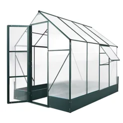 Outsunny Walk-in Greenhouse Garden Polycarbonate Aluminium W/ Smart Window 6x8ft -HOMCO Garden Shop outsunny walk in greenhouse garden polycarbonate aluminium w smart window 6x8ft5056399118654 02c MP
