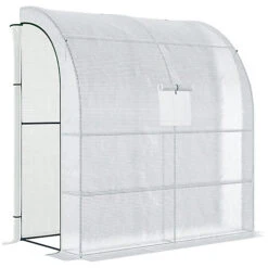 Outsunny Walk-In Lean To Wall Greenhouse W/Window&Door 200Lx 100W X 215Hcm White 7 Outsunny Walk-In Lean To Wall Greenhouse W/Window&Door 200Lx 100W X 215Hcm White -HOMCO Garden Shop outsunny walk in lean to wall greenhouse w window door 200lx 100w x 215hcm white5056534549220 02c MP