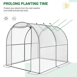 Outsunny Walk In Polytunnel Greenhouse W/ Roll Up Door PVC Cover, 2.5 X 2m -HOMCO Garden Shop outsunny walk in polytunnel greenhouse w roll up door pvc cover 2 5 x 2m5060348509097 03c MP